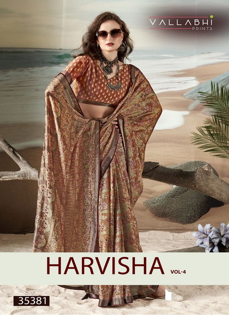 Harvisha Vol 4 By Vallabhi Brasso With Floral Print Saree Wholesale Distributors In India